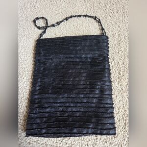 Vintage GAP Black Beaded Clutch